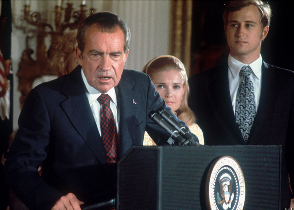 1974: President Nixon resigns